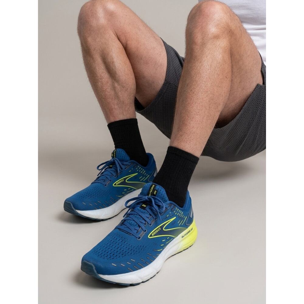 Brooks Glycerin 20 Mens Size 11.5 D Blue Yellow Brooks Athletic Running Shoes